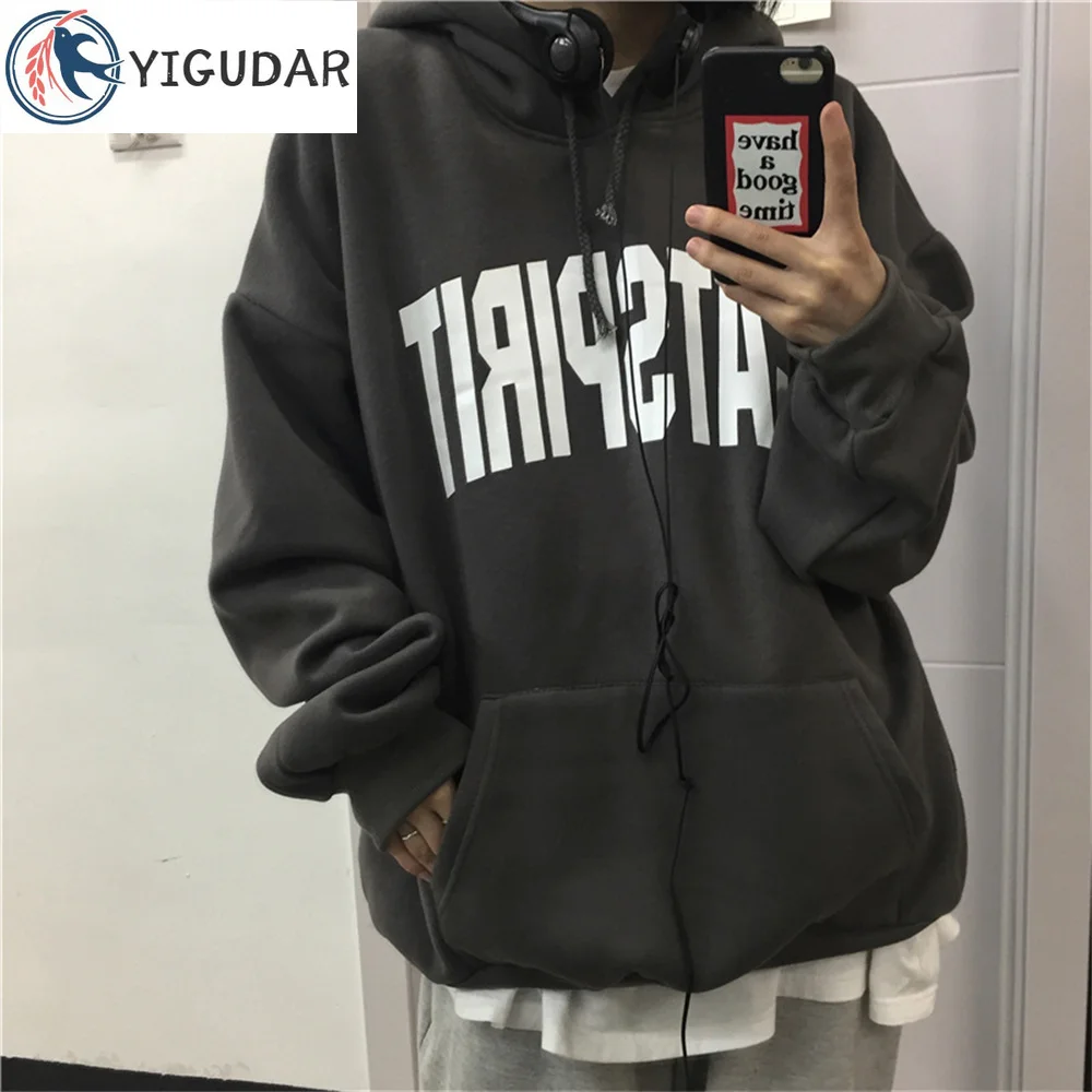 

Hooded sweater men and women autumn loose American retro trend hooded jacket couple tops hoodies y2k top harajuku men clothing