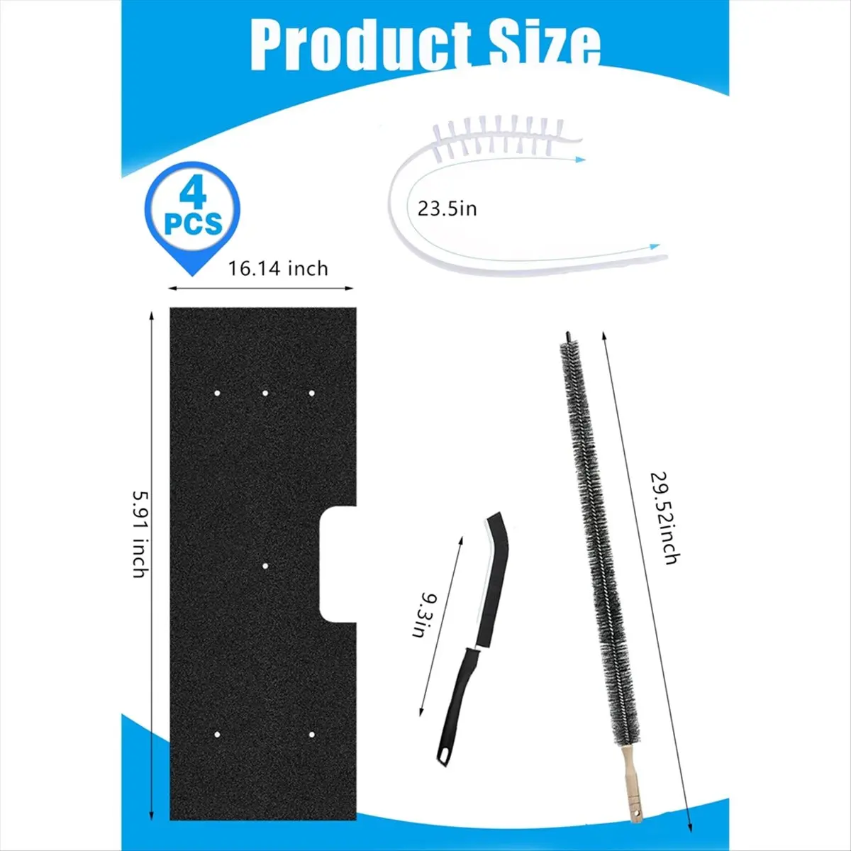 NUEVO paquete de 4 filtros de pelusa para lavadora secadora Combo - para WH01X35719 con cepillo de ventilación para secadora