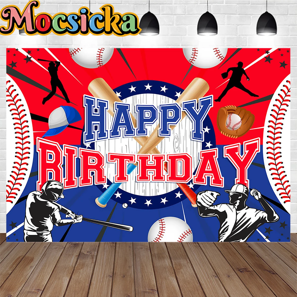 

Mocsicka Baseball Boy 1st Birthday Cake Smash Background Pitcher Sports Themed Poster Newborn Kid Portrait Studio Photo Banner