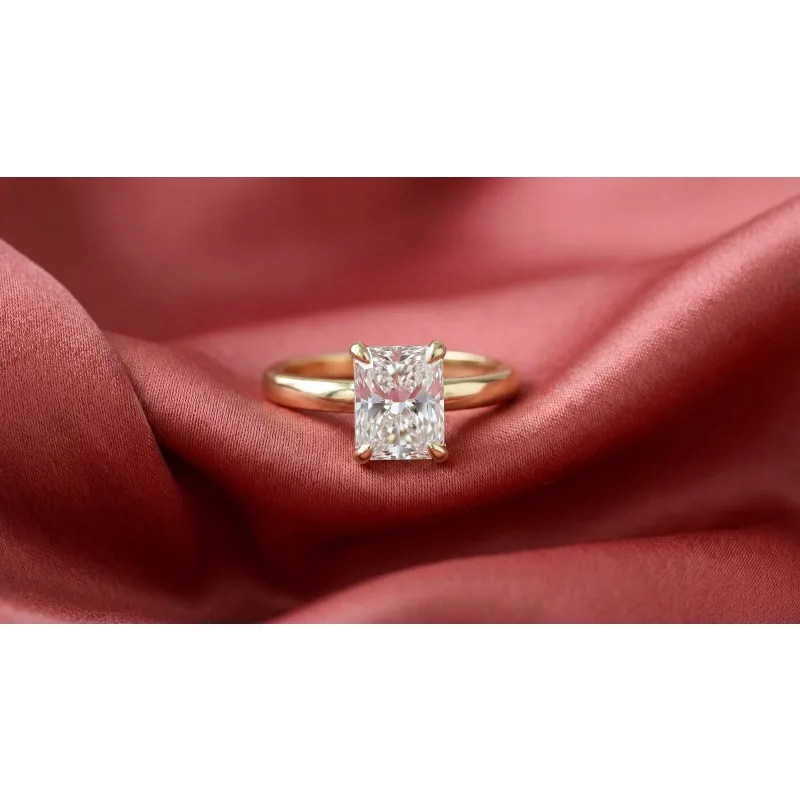 S925 Silver Ring Embedded 2CT Moissanite with Certificate Suitable for Men And Women for Parties Christmas Events