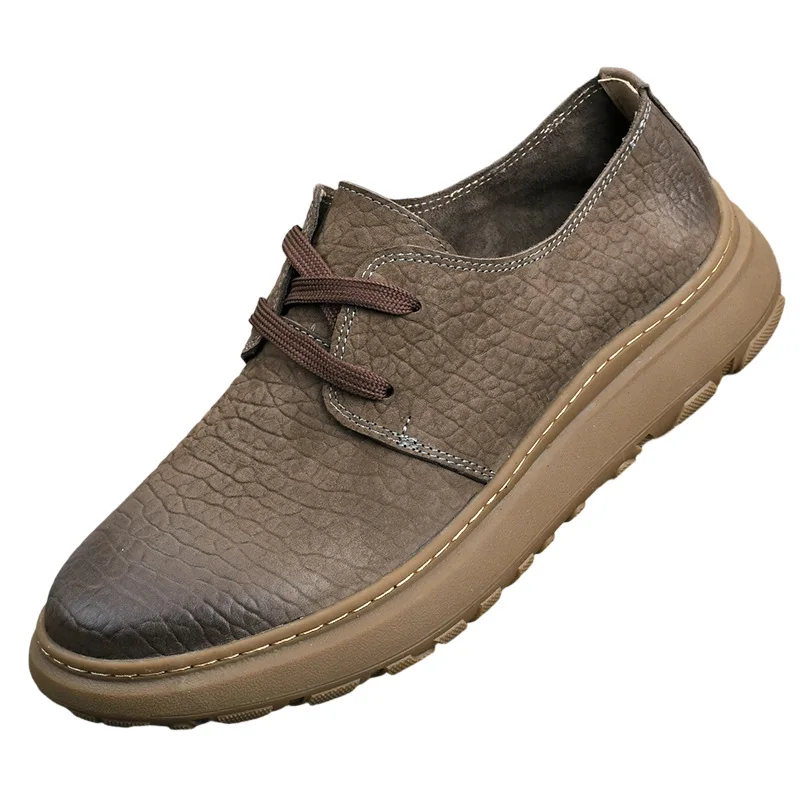 

Мужские туфли из мягкой воловьей кожи, роскошные, ручной работы, высокого качества, осенняя новинка 2026 года, модные, из натуральной кожи, с круглым носком, на плоской подошве, деловые туфли для мужчин