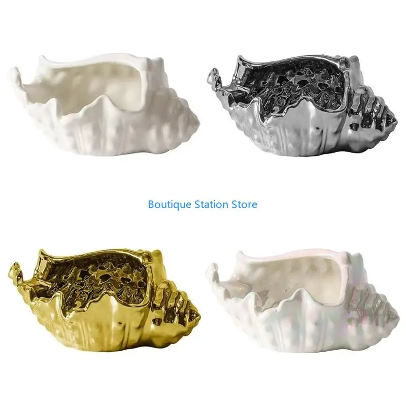 Y55F Creative Conch Conch Compred Ceramic Jewelry Tray Multifunctional Home Resilder Base Sturdy Sturdy For Rings Occons #2