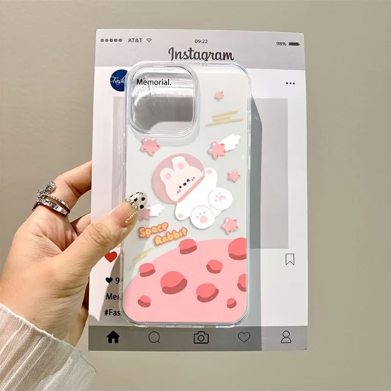Bumper Phone Case For Samsung Galaxy S26 S24 S25 S23 Ultra Plus A56 A57 A55 A37 A36 A06 A07 A17 A27 Hard Cute Space Rabbit Cover