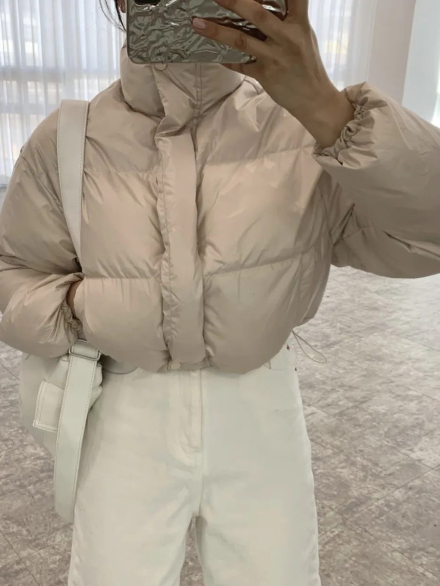 

Thiened Cotton Jaet ort Casual Long Sve Stand Collar Zipper Design Spring Autumn Winter Women's Street Sle Outerwear