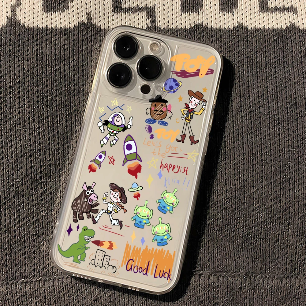 New Ins Toy Story Phone Case for Samsung Galaxy A57 A56 A55 A54 A52 A37 A36 A26 A17 A16 A07 A06 4G 5G Soft TPU Transparent Cover view 3