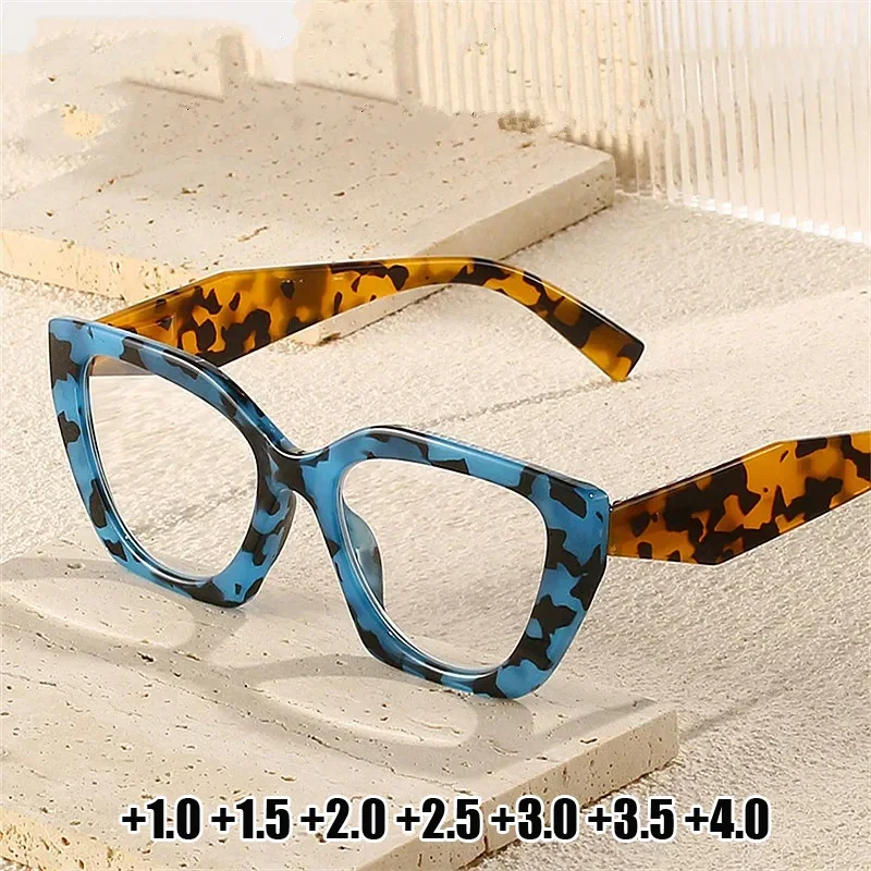 Irregular Optical Reading Glasses for Women Prescription Hyperopia Eyeglasses Anti Blue Light Computer Diopter Eyewear +1.5 +4.0