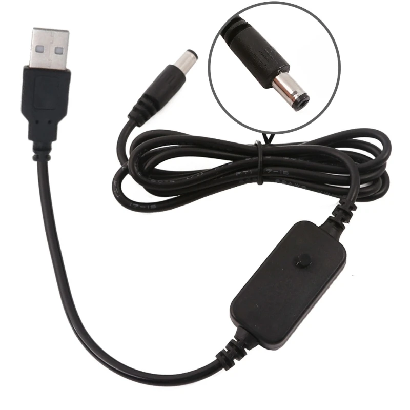 110cm QC3.0 USB to DC5.5x2.5mm/3.5x1.35mm/4.0x1.7mm/5.5x2.1mm 5V 9V 12V Adjustable Cable Cord for Router Camera