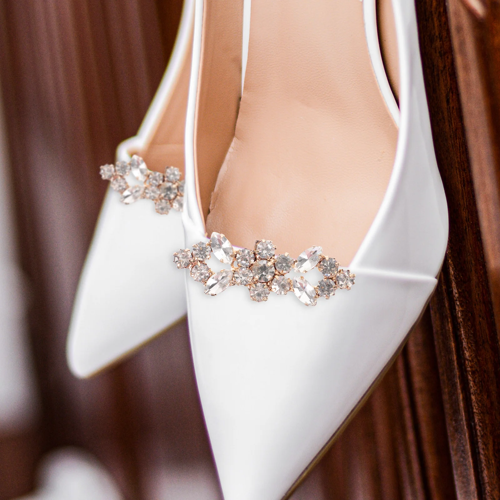 

2 Pcs Decorations Fashion Rhinestone Buckle Wedding Bridal Shoe Clip Alloy Accessories