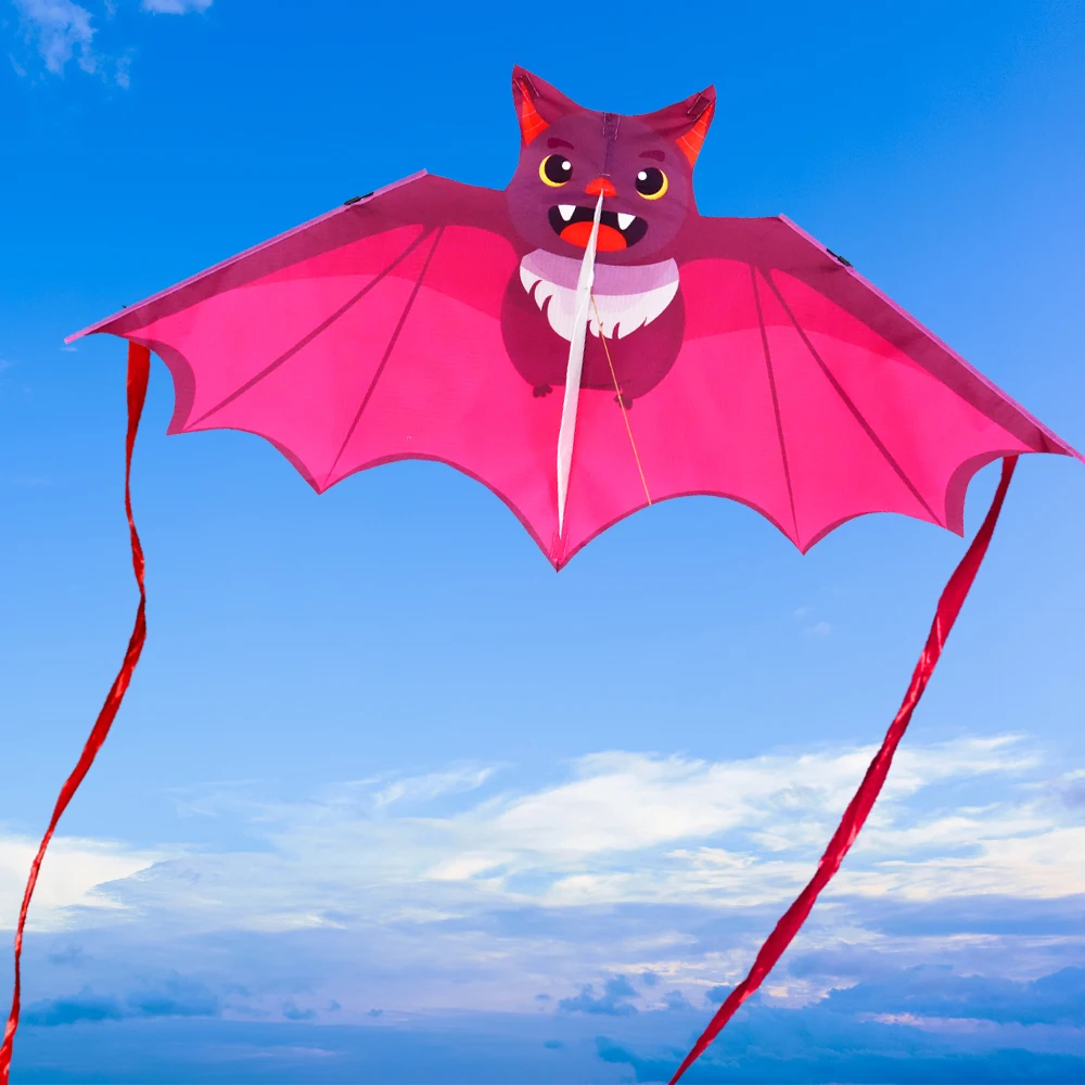 Facile da volare Pipistrello colorato Aquilone Buone volare Coda lunga Aquilone per bambini 50 metri Linea di aquiloni Regalo per bambini Giocattolo volante in plastica Viaggi in famiglia