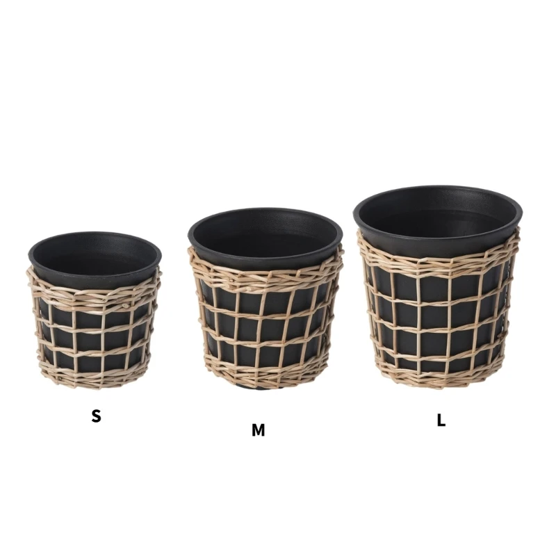 Indoor Flower Pots Woven Flower Basket Rattan Weaving Basket Plant Flower Pots Cover Plant Pots Container Farmhouse Plant