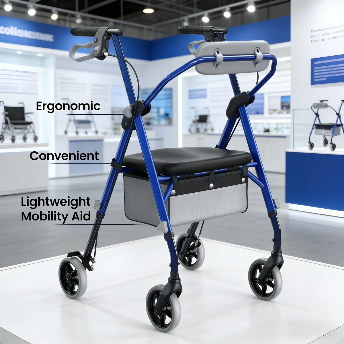 

Брендовые ходунки для пожилых людей, подарок для людей среднего возраста, 60-80 лет, с сиденьем и роликами, макс. нагрузка. 350 фунтов, с сиденьем и спинкой