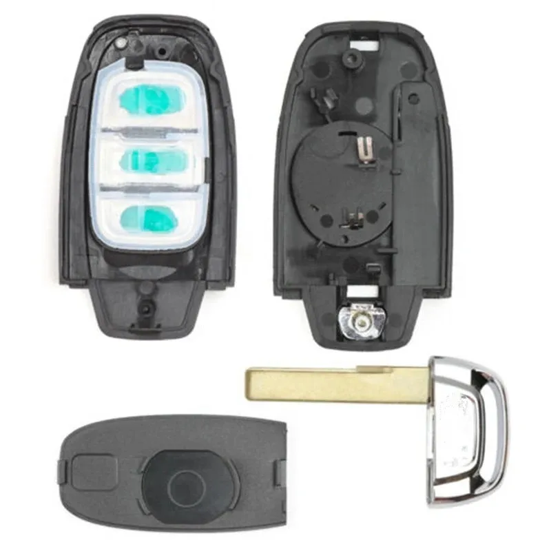 KEYECU Replacement Upgraded Smart Remote Key Shell Case 3Buttons for Audi A6L Q7 Keyless-go Flip Model