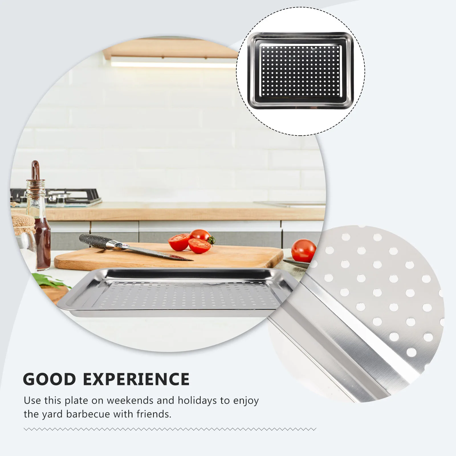 

Stainless Steel Drip Tray Round Grill Grate Bbq Grill Plate Lightweight Portable Camping Grilling Pan Barbecue Tray