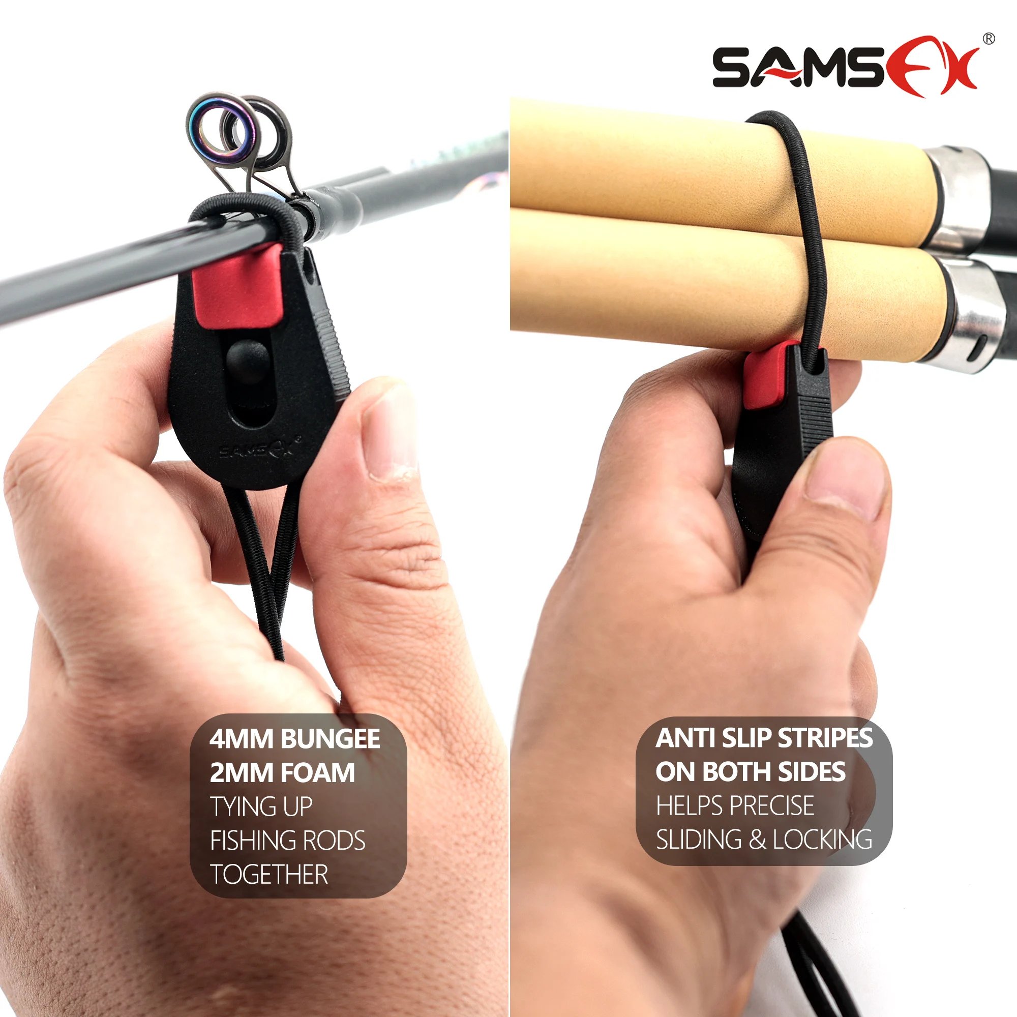 SAMSFX Fishing Rod Holder Tie Belt Wrap Straps Suspenders Fastener Neoprene Fishing Tackle Tools Accessories