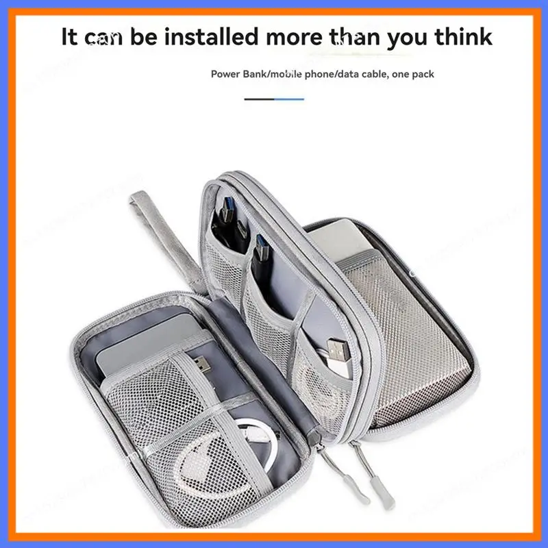 

BAAE Portable Double-Deck Storage Bag For Digital Products - Travel Organizer For USB Cables, Headsets & Accessories A