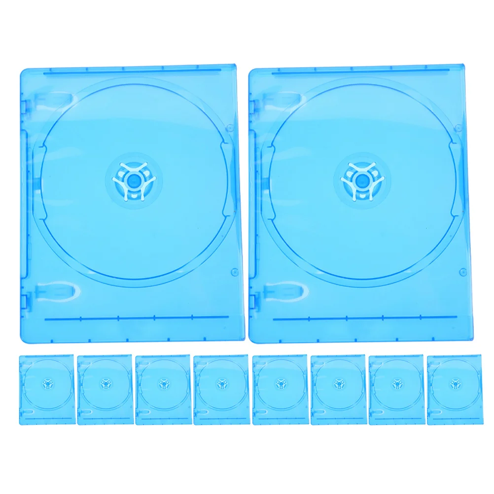 

10Pcs Disc Holder Semi-Transparent Rectangular Cd Dvd Packing Box Multi-Use Disc Wrapping Cases for Household Storage