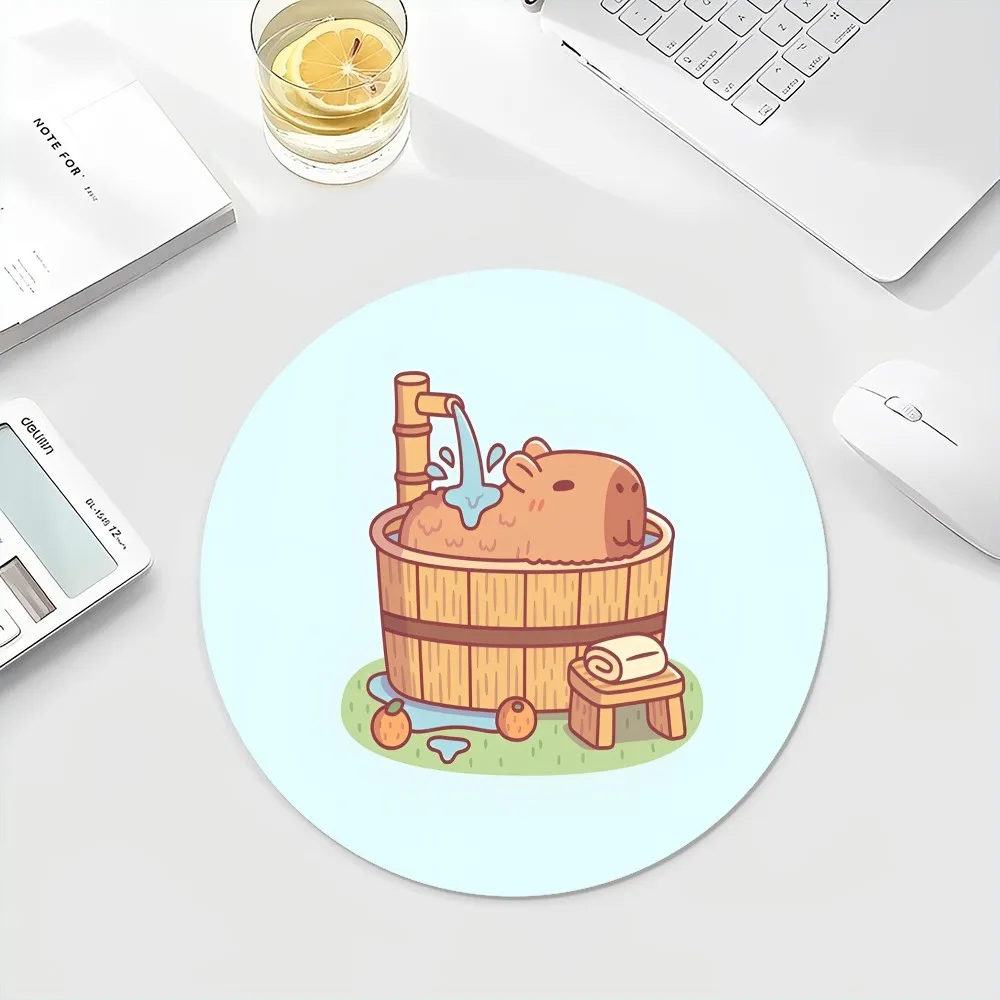 Tikar lantai Capybara lucu INS pasang bulat alas Keyboard alas meja kabinet siswa alas cangkir Mousepad Desktop Gamer