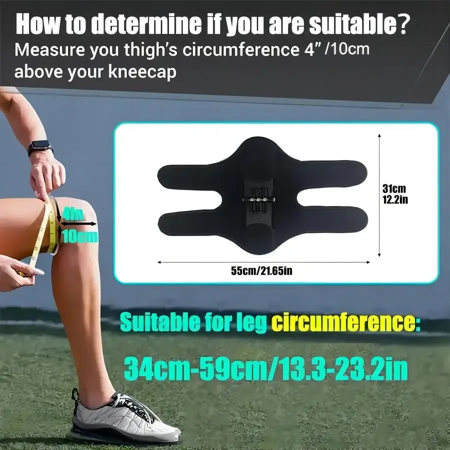 Knee Booster - Adjustable Breathable Support with Powerful Rebound Springs,Hook&Loop Closure For Running, Cycling & Hiking