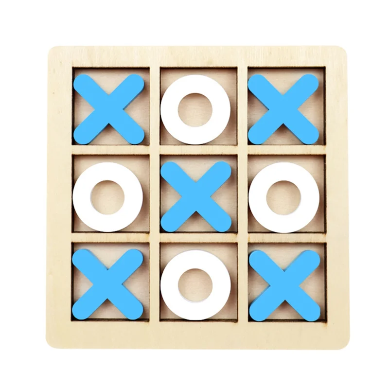 

Wooden Board Tic-Tac Toe Game XO Table Game Classical Family Children Puzzle Game Educational Eco-Friendly