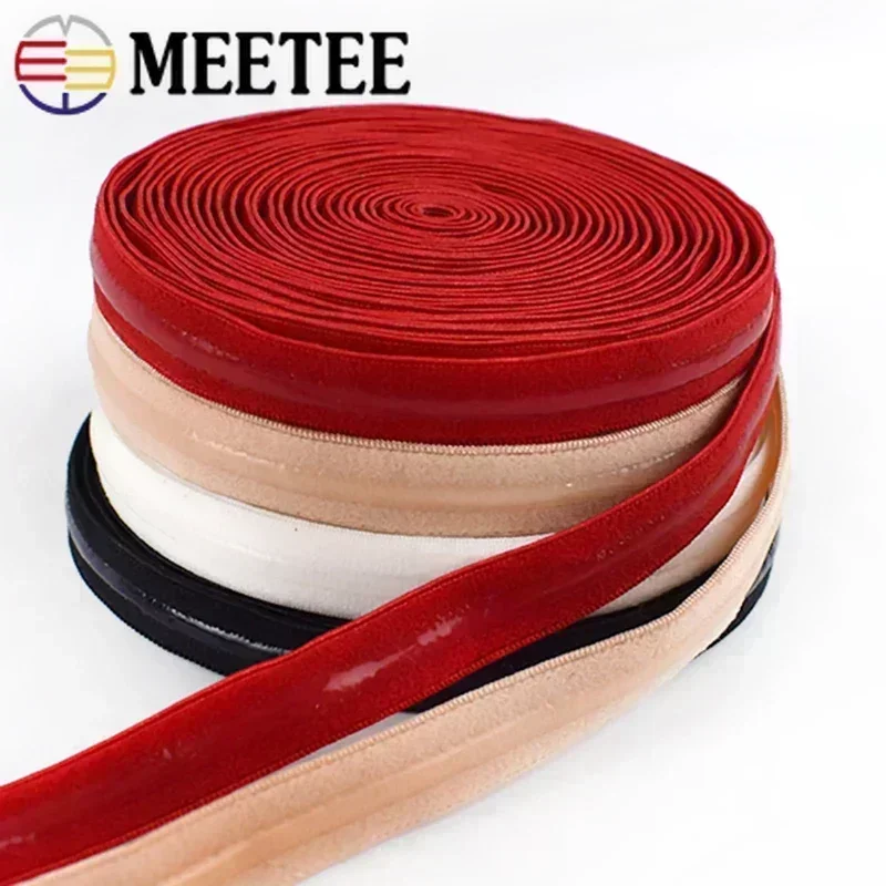 5/10/20M Meetee 8-25mm Elastic Band Transparent Silicone Non-slip Rubber Bands Underwear Bra Stretch Ribbon Sewing Tape