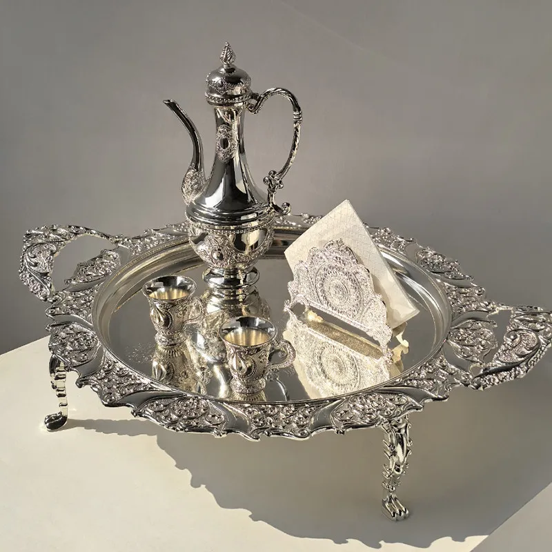 Light luxury style alloy glass wine jug, living room coffee table ins retro high-end teapot, cold kettle decoration
