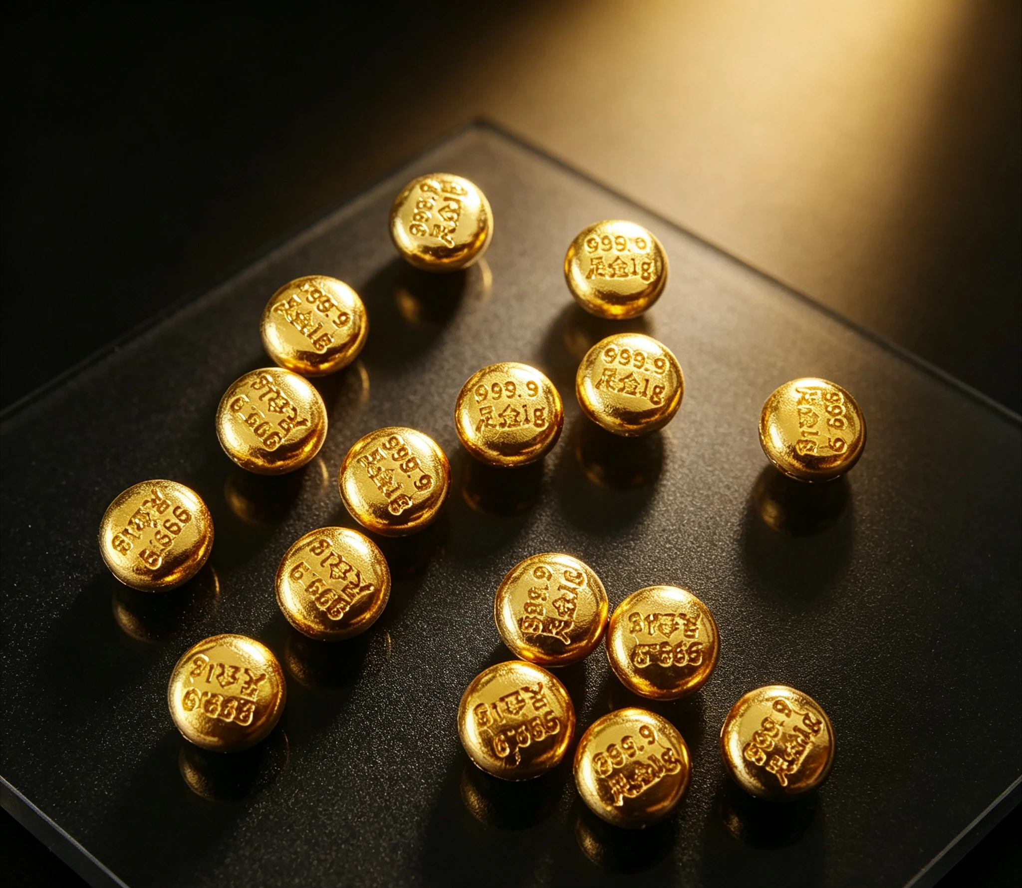 9999 pure gold beans fine gold balls 999 real gold beads 1g  Gift for girlfriend