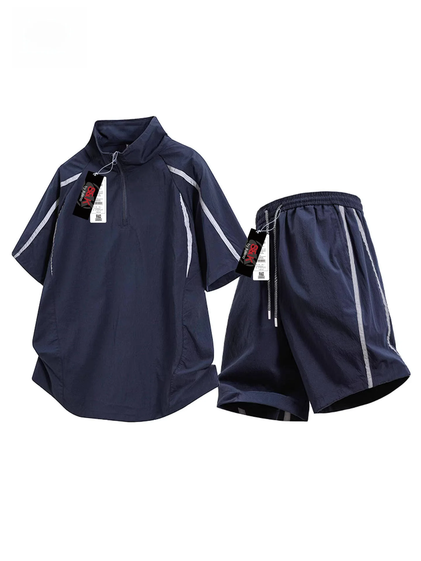 baleno-men's-casual-sportswear-set-summer-new-style-shirt-shorts-two-piece-set-comfortable-polyester-fiber-youth-fashion