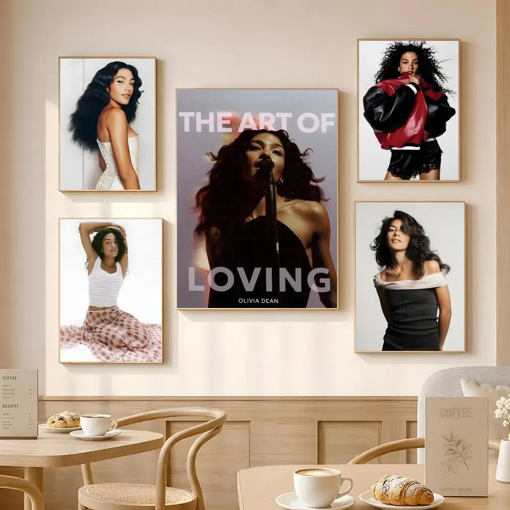 Singer Olivia Dean Poster Poster Self-adhesive Art Waterproof Paper Sticker Coffee House Bar Room Wall Decor