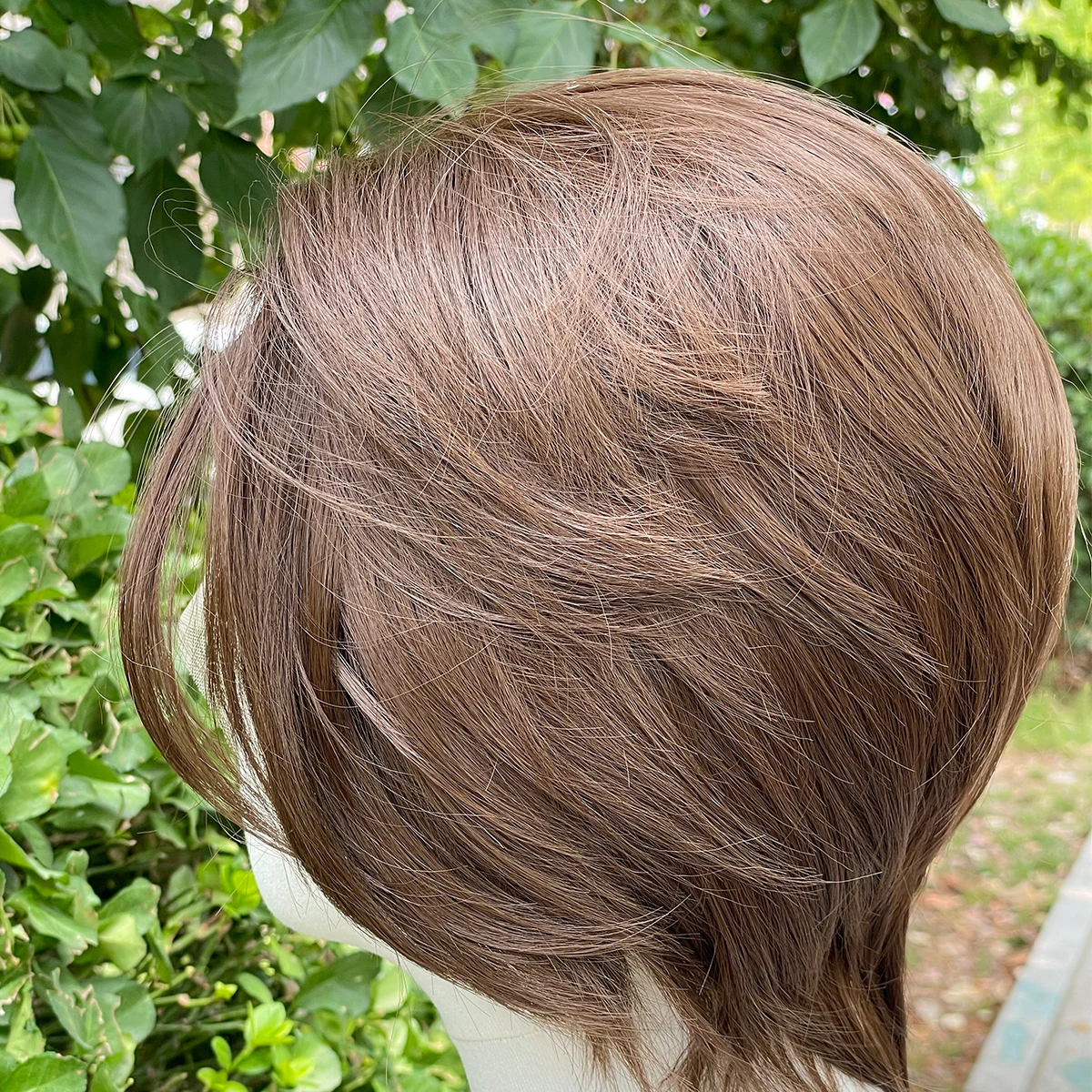 # 8 perucas de corte bob curto marrom claro para mulheres 13x4 perucas dianteiras de renda sintética para homens mulheres 150% densidade sem cola perucas de boné médio