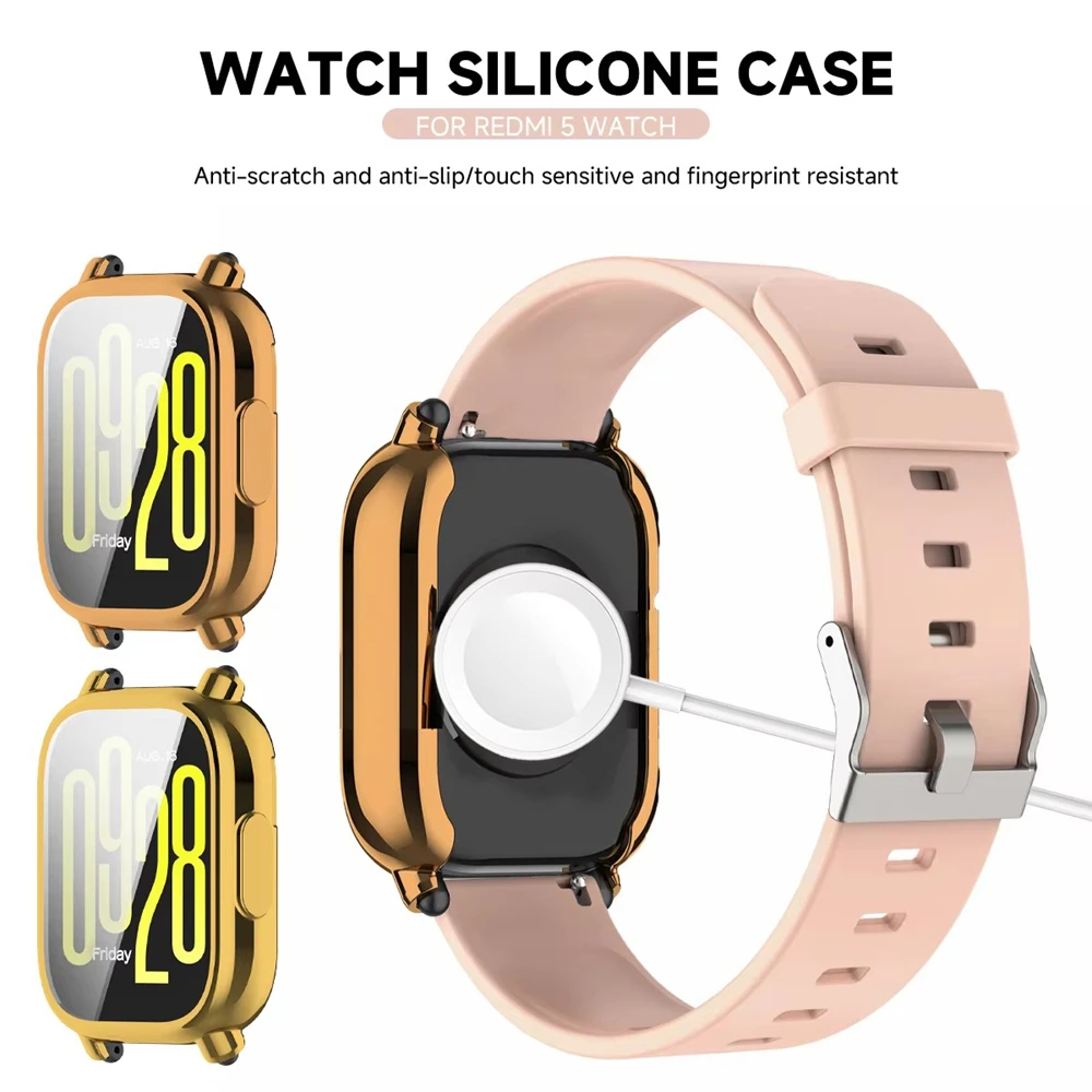 TPU-All-Inclusive-Hülle für Redmi Watch 5 Lite/5 Active Soft TPU Plating Protector Watch Cover Anzug für Redmi Watch