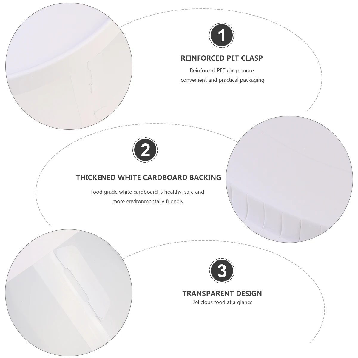 

1 pc Plastic Cake Boxes With Paper Lid For Birthday Party Wedding Cupcakes Bakery Cookies Round Storage Boxes Recyclable