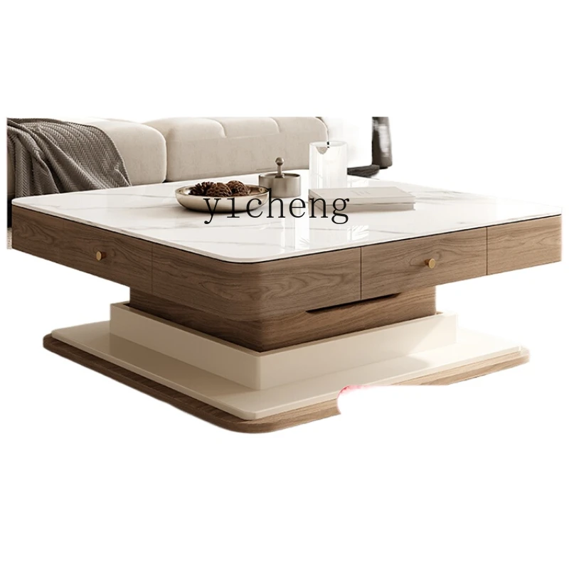 ZK Mahjong Table Lifting Coffee Table Stone Plate Dining Table Double-Use Multi-Function Automatic Household