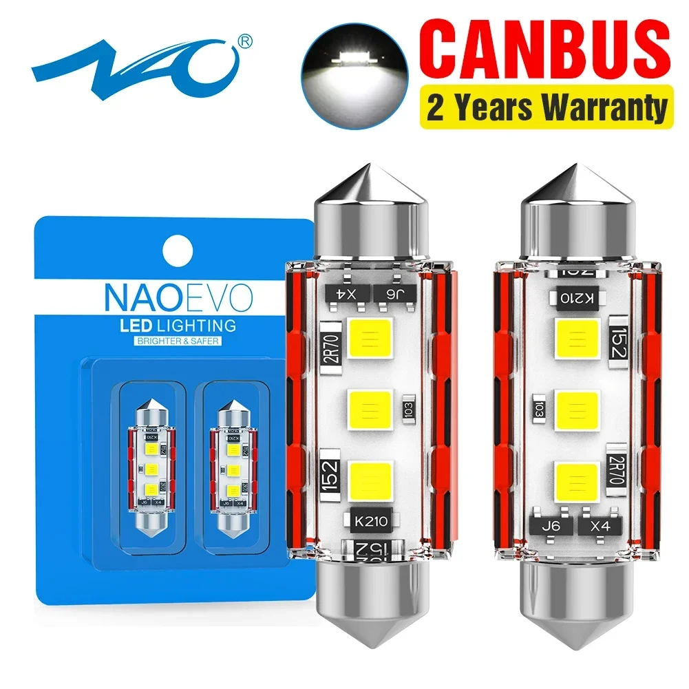 NAO C5W LED CANBUS 31mm Festoon C10W 28mm 29 36 39 41 42 44mm 12V Car Interior Light 3030 3 SMD Auto License Plate Dome Lamp