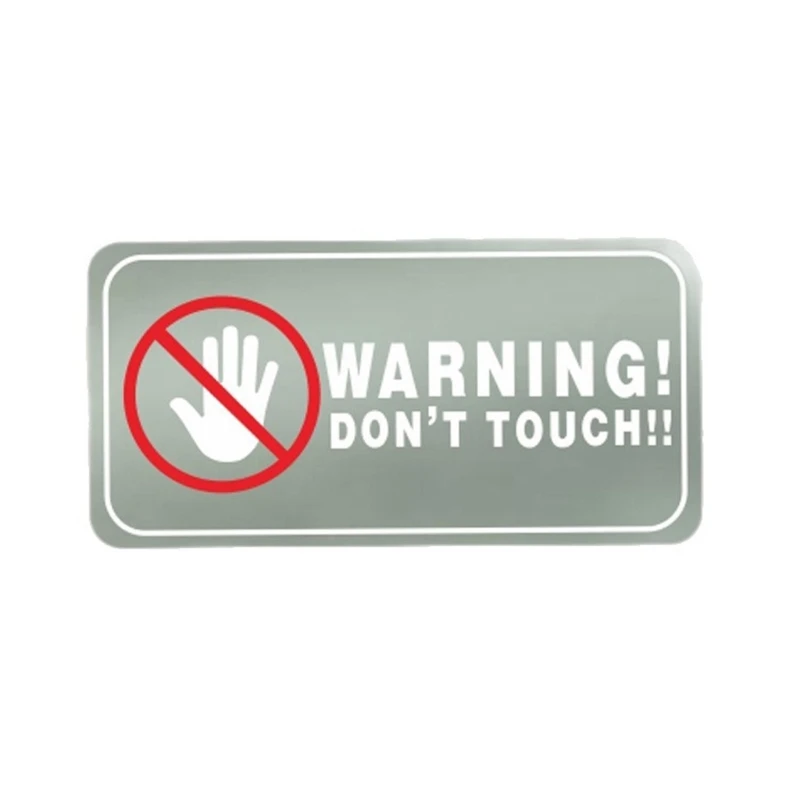 1Pc Vehicle Notice Sticker With Clear Hands Away Text, “Do Not Touch” Warning Sign Rounded Rectangle Car Reminder Decal