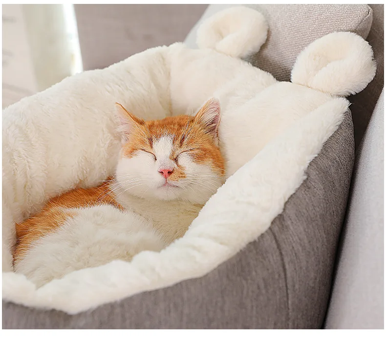 Dropshipping pet bed Warming Dog House Soft Material Pet bag sleeping Cushion