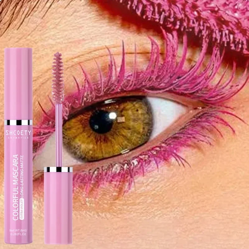 Kolorowy tusz do rzęs Niebieski Różowy Zielony Kolorowy Wodoodporny tusz do rzęs Uroczy, długotrwały Curling Mascara Eye Christmas Makeup