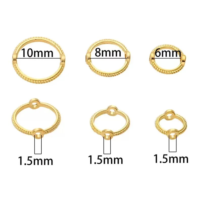 About50Pcs , Fashionable Bag Bead Ring, Double Hole Bead Ring, Handmade String Bead DIY Brace,