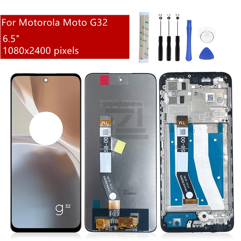 For Motorola Moto G32 LCD Display Touch Screen Digitizer Assembly For Moto G32 Display With Frame Replacement Repair Parts