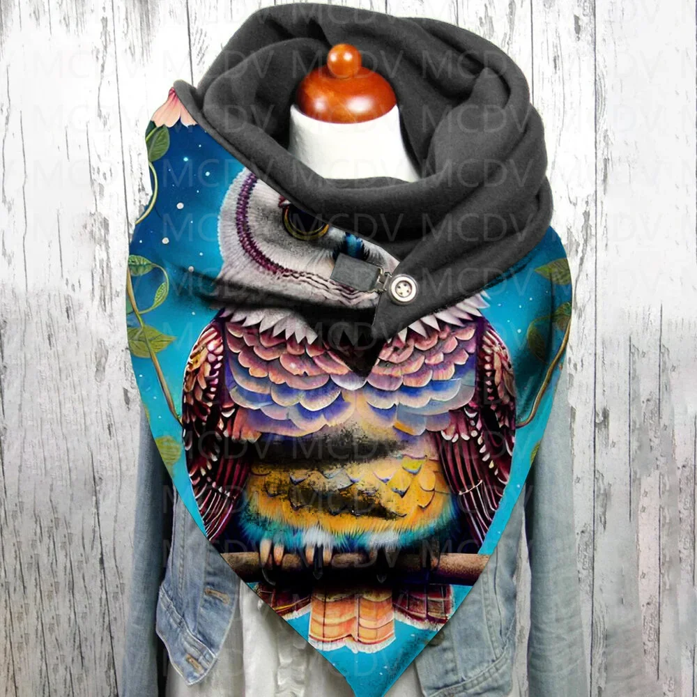 Owl 3D Printed Casual Scarf And Shawl for Women Warm and Comfortable Scarf 04