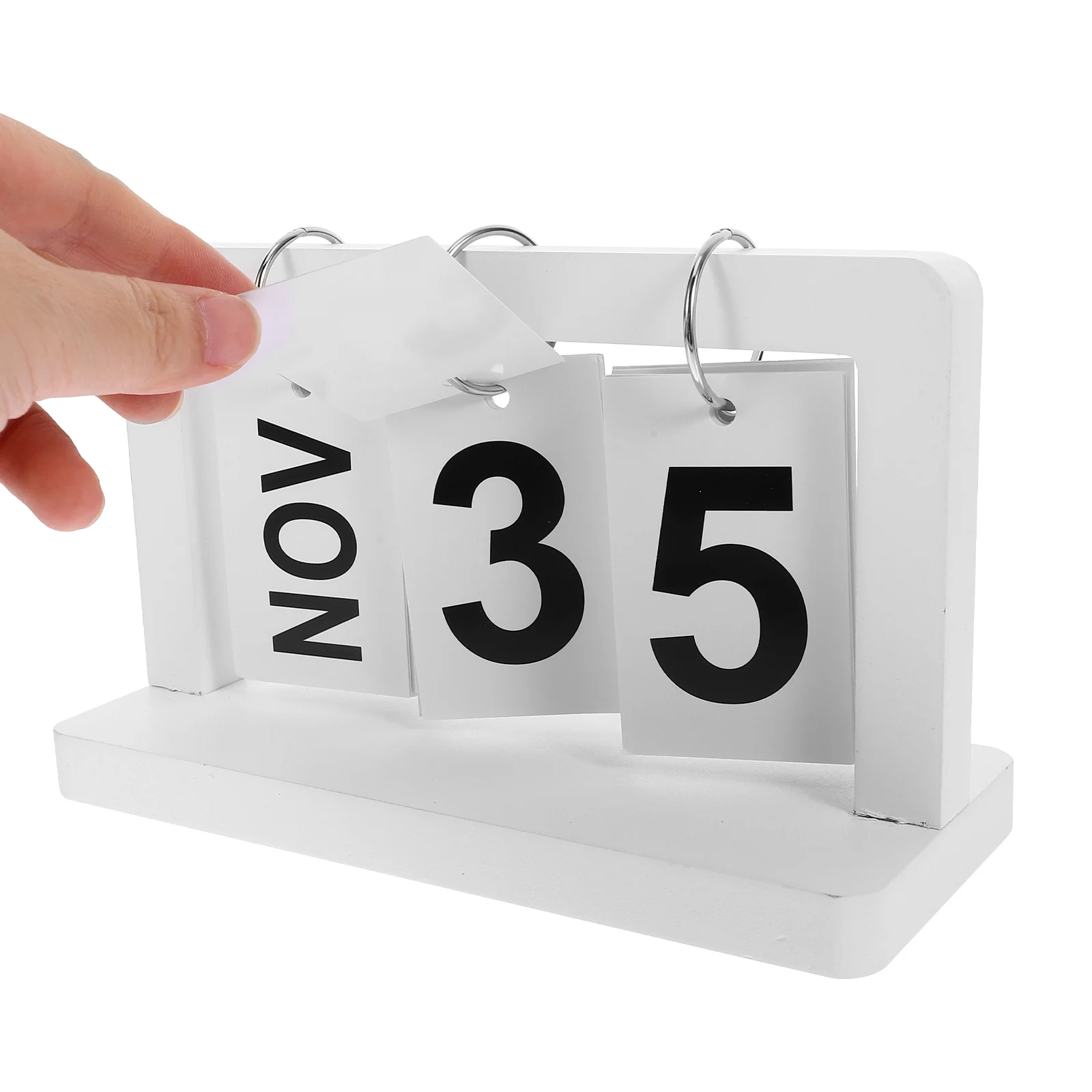 

Wooden Perpetual Flip Desk Calendar Large Home Office Decorative Ornament Standee Bar Coffee Table Accessories Farmhouse Desktop