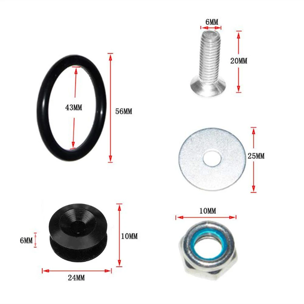 مجموعة أدوات تثبيت المصد الأمامي والخلفي العالمي متعددة الألوان مع علامات تبويب تحرير وحلقة دائرية لإنجراف السباق