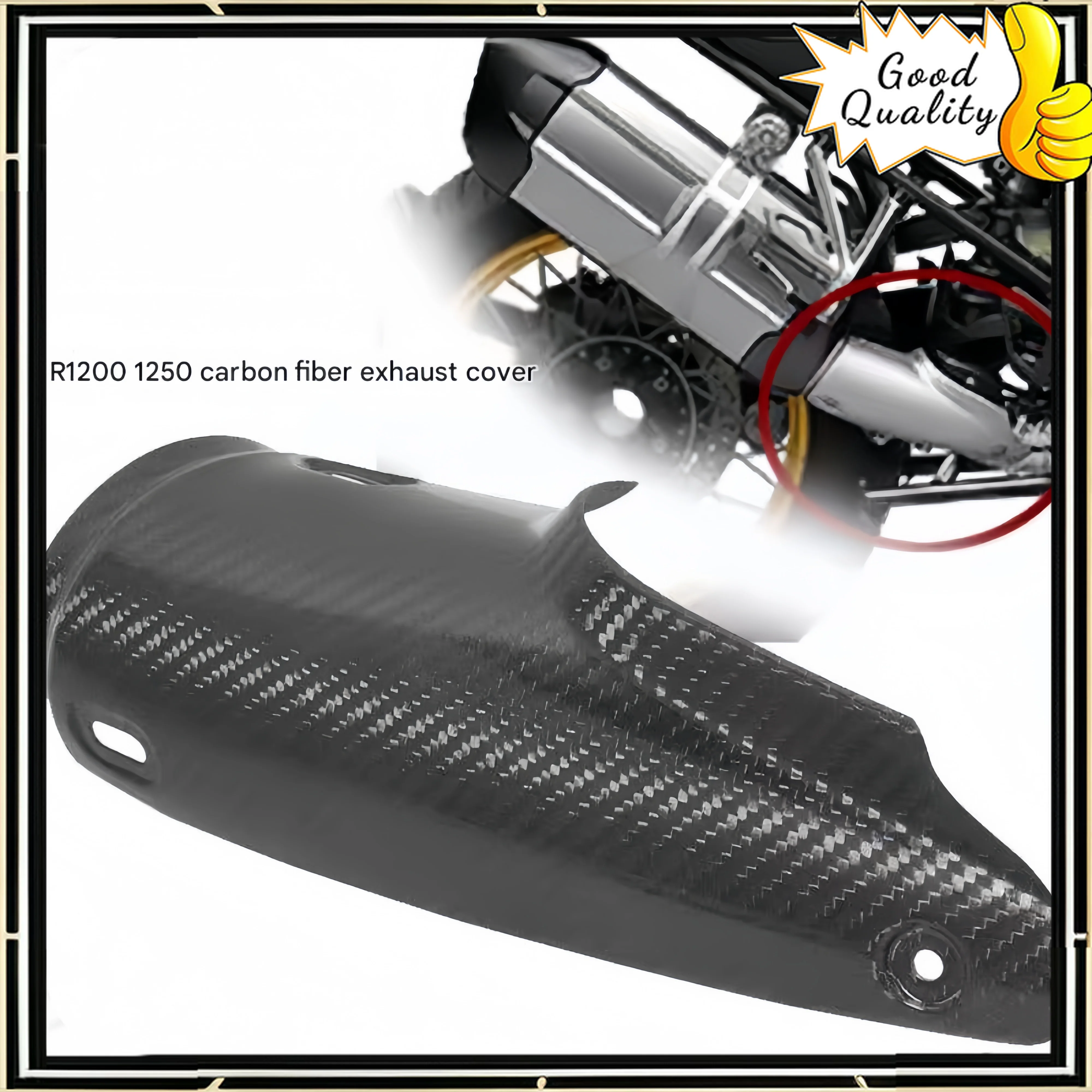 

Good Quality [High Quality]For BMW R1200GS R1250GSADV Waterbird Carbon Fiber Exhaust Pipe Anti-scalding Protective Cover