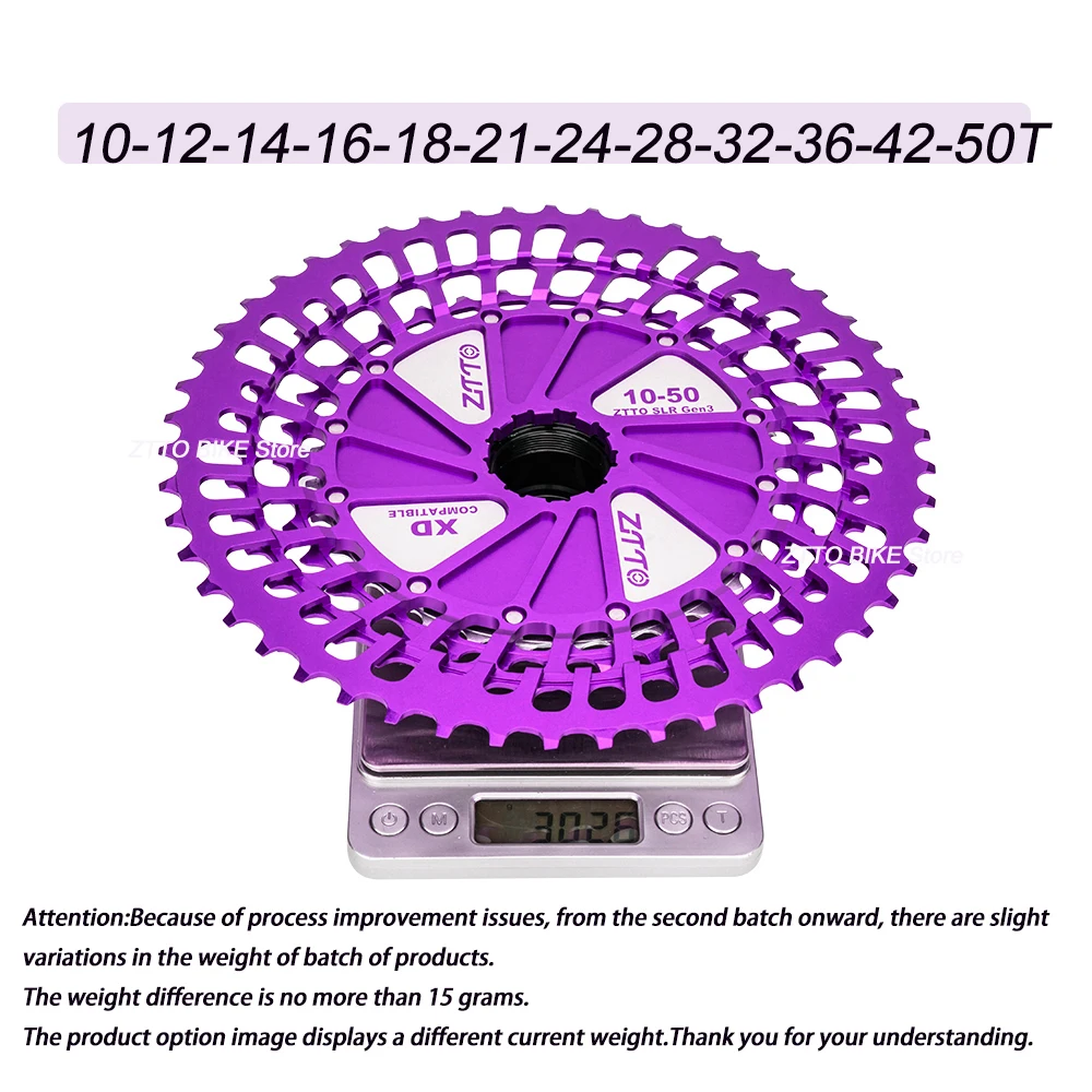 ZTTO MTB Ultimate SLR3 XD Cassette 12S 9-46T 9-50T 9-51T Purple