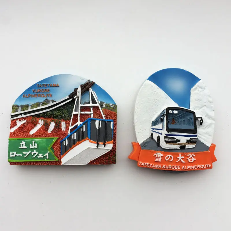 

3D Hand-Painted Magnetic Sticker of Tachiyama And Snow Otani Japan Toyama Prefecture Travel Commemorative Gift Refrigerator Deca