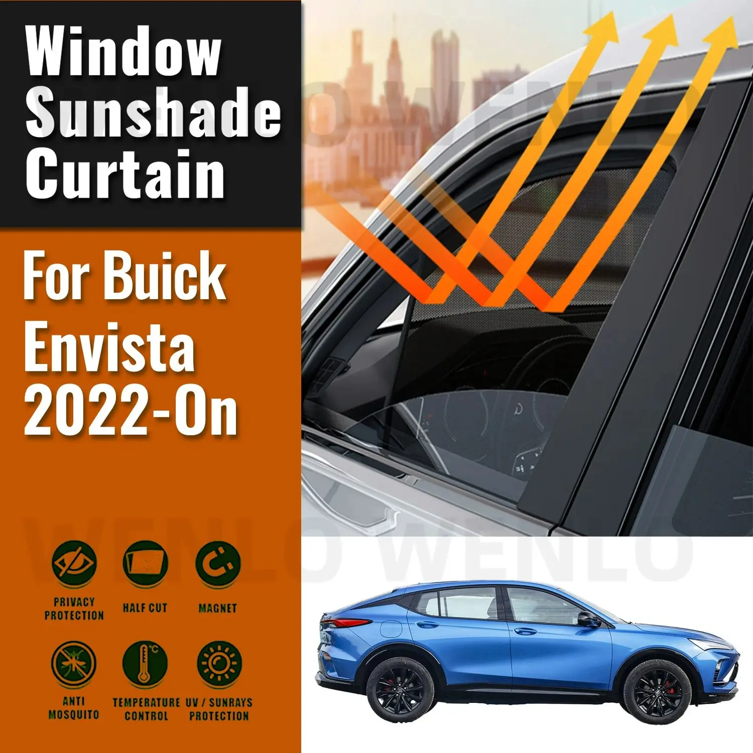 

For Buick Envista 2022 2023 2024 Car Sunshade Front Windshield Accessories Vehicle Curtain Side Window Sun Shade Visor Protector