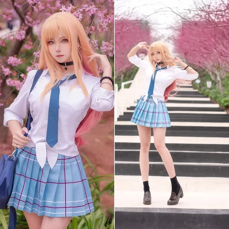 Kitagawa Marin Cosplay Anime My Dress Up Darling Kitagawa Marin Cosplay Costume Dresses Womens Japanese School Girl Uniform COS