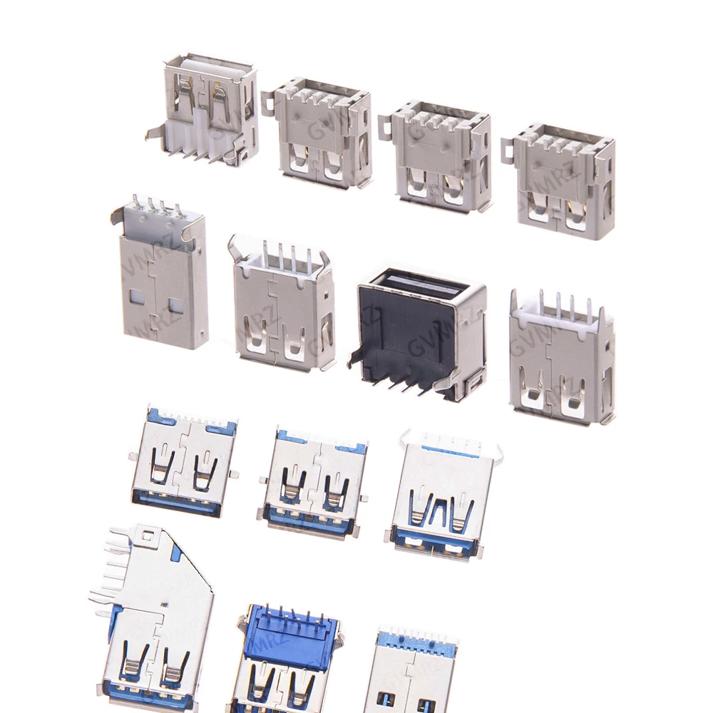 5PCS USB-3.0-AF AM Type Port Male Female Solder Jacks Connector Socket For Integrated circuit USB Interface Port 90/180 degrees