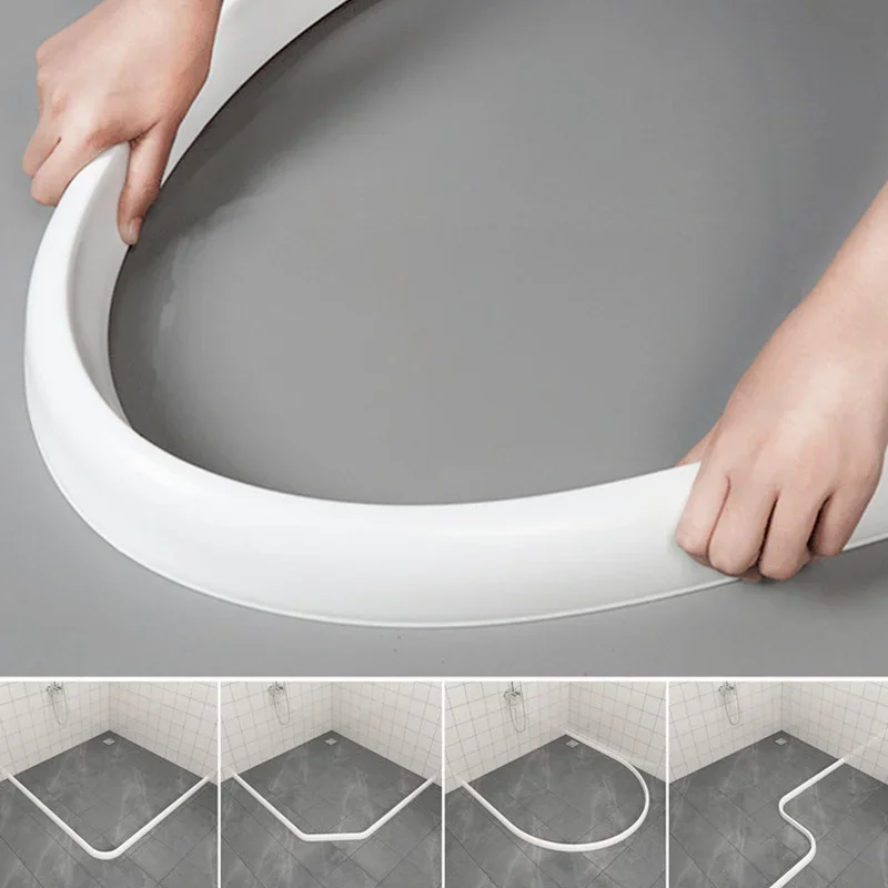 Silicone Flood dam Barrier Bathroom Kitchen water retaining strip Stopper Blocker shower areas corners impermeable sealing tape