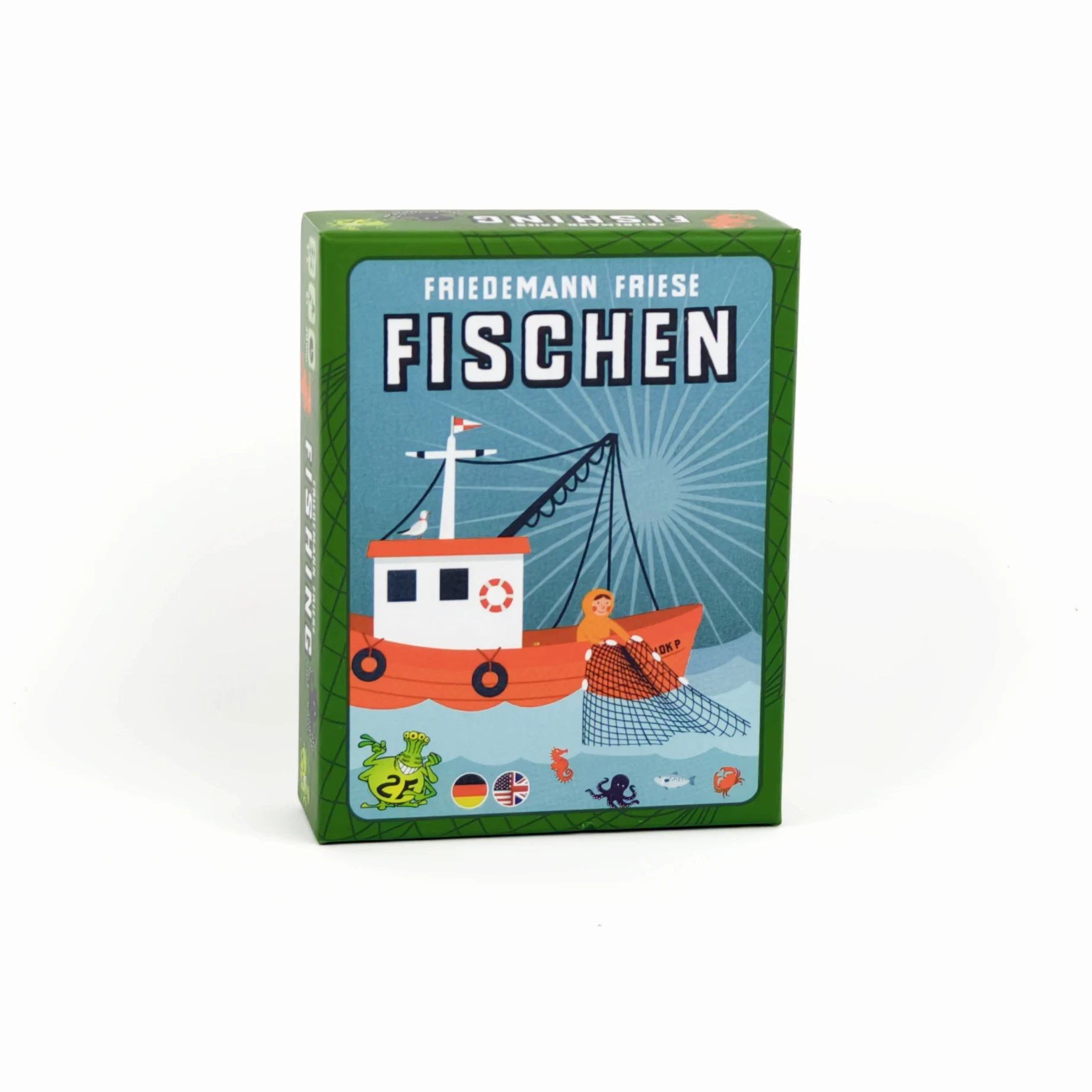 

English & German Games: Fishing - Trick Taking Card Game, Ocean Theme, Card Drafting & Point Collection, 3-5 Players,30-60 Mins
