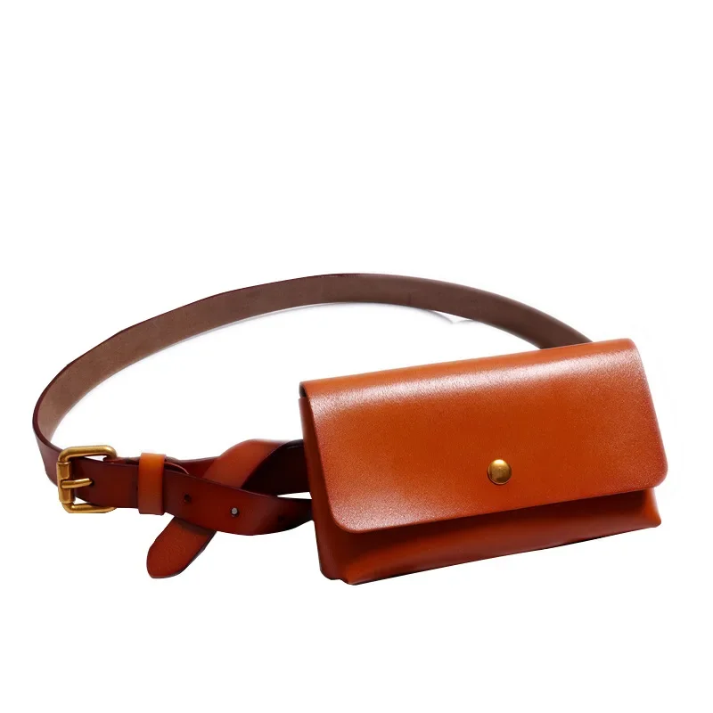 Genuine leather belt with mobile phone bag fashion cowhide belt